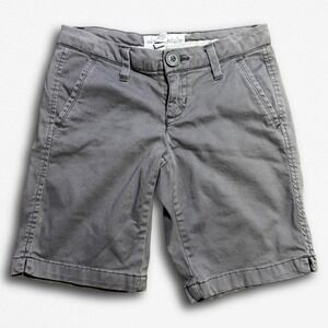 Aeropostale Stretch Chino Shorts Womens 1/2 Gray Bermuda Mid Length Cotton Blend